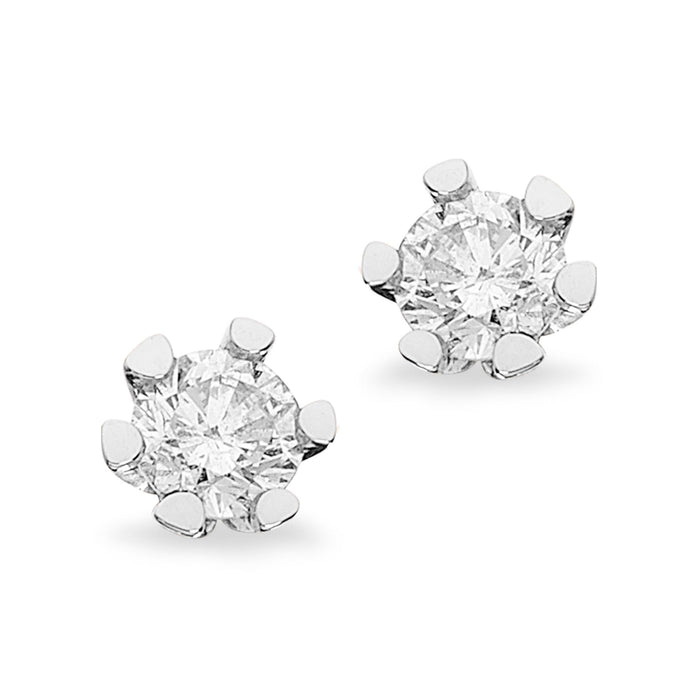 Solitaire diamantørestikker i hvidguld med 0,50 carat diamanter