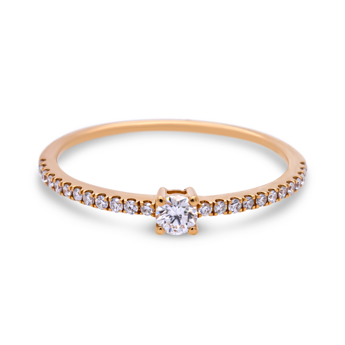 Infinity ring med 0,21 ct. brillantslebne diamanter i 18 kt. guld