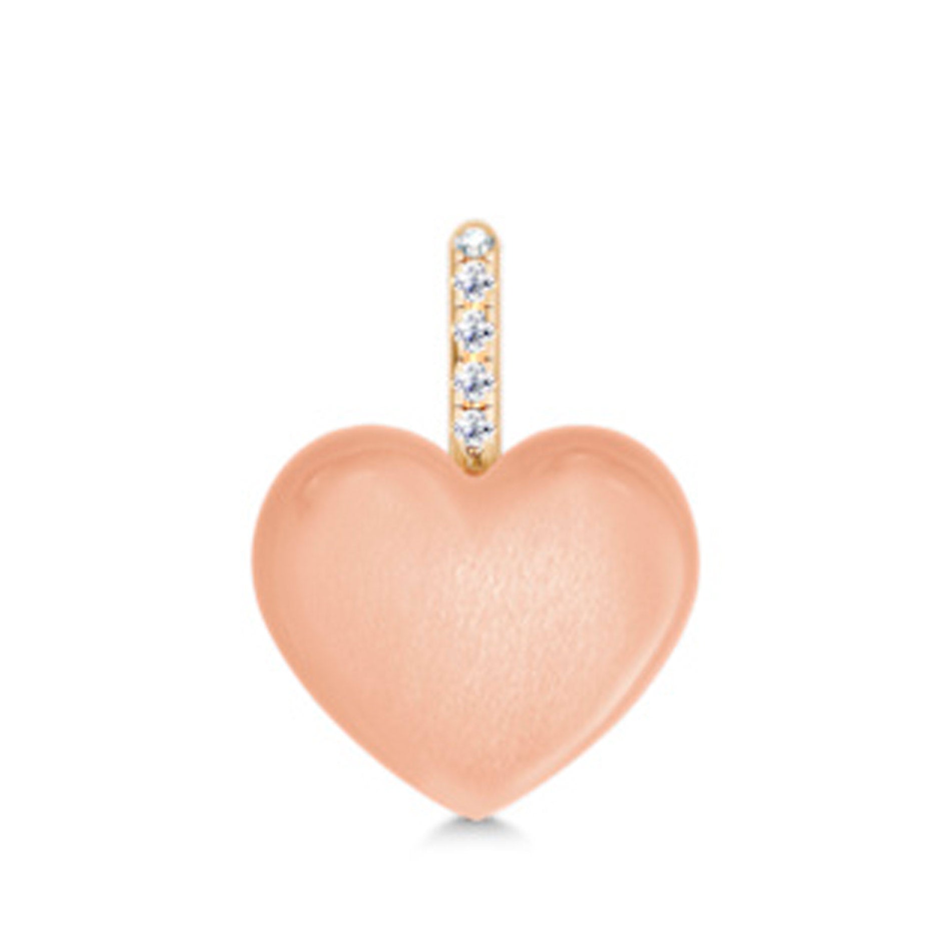 Julie Sandlau Luna Love vedhæng i 14 karat guld med Rosy Moonstone og diamanter