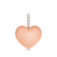 Julie Sandlau Luna Love vedhæng i 14 karat guld med Rosy Moonstone og diamanter