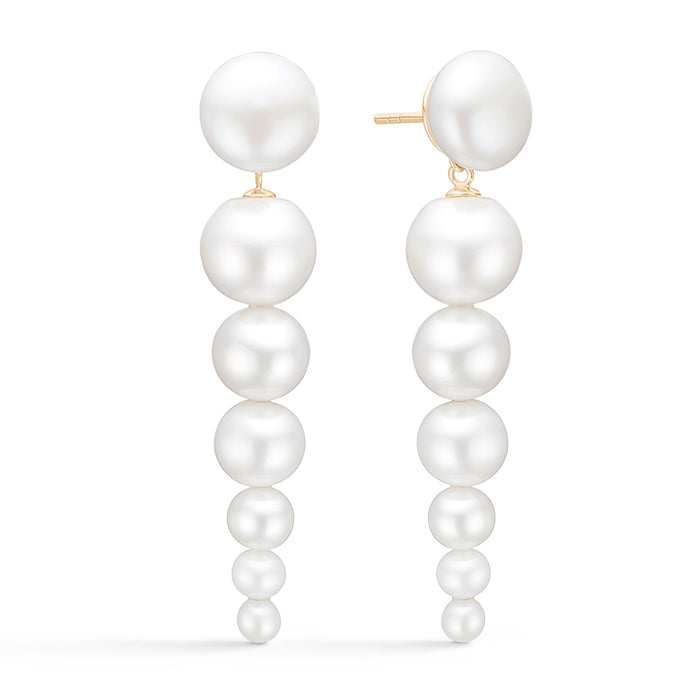 Julie Sandlau øreringe i 14 karat guld med perler