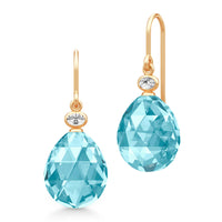 Julie Sandlau Ofelia øreringe i 22 karat forgyldt sølv med Ice Blue Crystal og hvid zirkonia