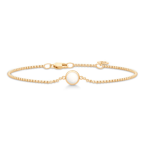 Julie Sandlau Primini armbånd i 22 karat forgyldt sterlingsølv med Ivory Crystal
