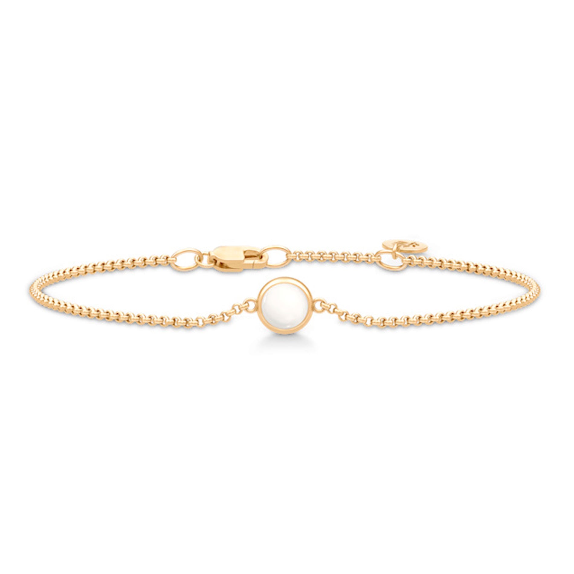 Julie Sandlau Primini armbånd i 22 karat forgyldt sterlingsølv med Ivory Crystal