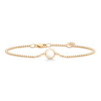 Julie Sandlau Primini armbånd i 22 karat forgyldt sterlingsølv med Ivory Crystal