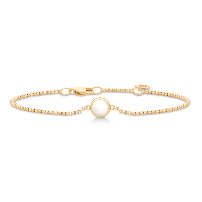 Julie Sandlau Primini armbånd i 22 karat forgyldt sterlingsølv med Ivory Crystal