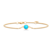 Julie Sandlau Primini armbånd i forgyldt sterlingsølv med turkis cabochon krystal