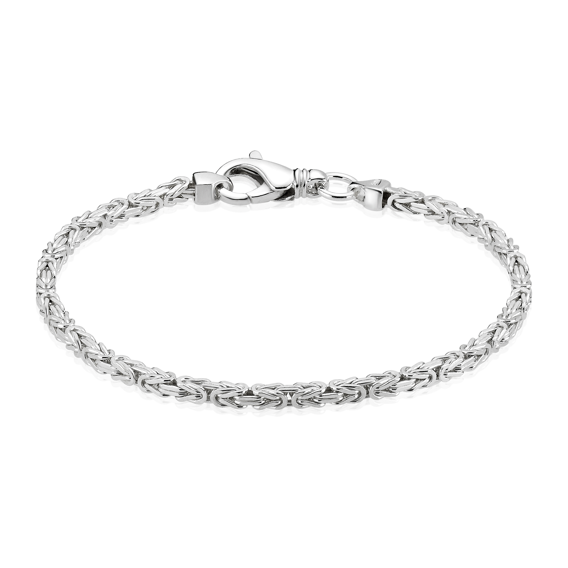 Kongekæde armbånd i sølv med tæt og ensartet design