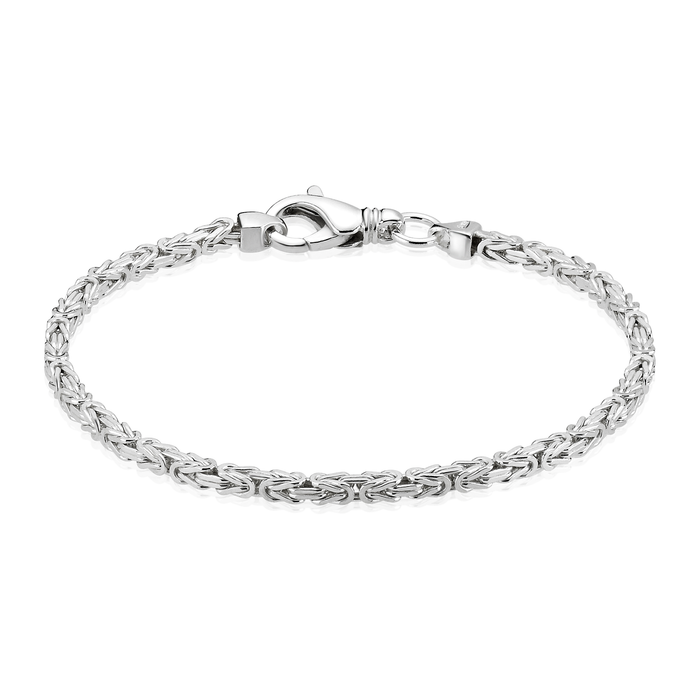 Kongekæde armbånd i sølv med tæt og ensartet design