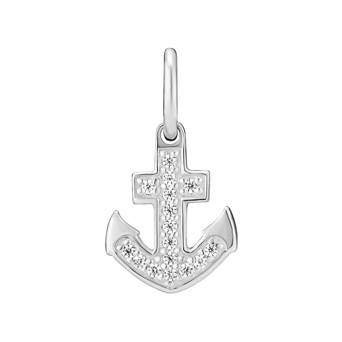 Lund Copenhagen anker vedhæng i 925 sterling sølv med zirkonia 12x9 mm