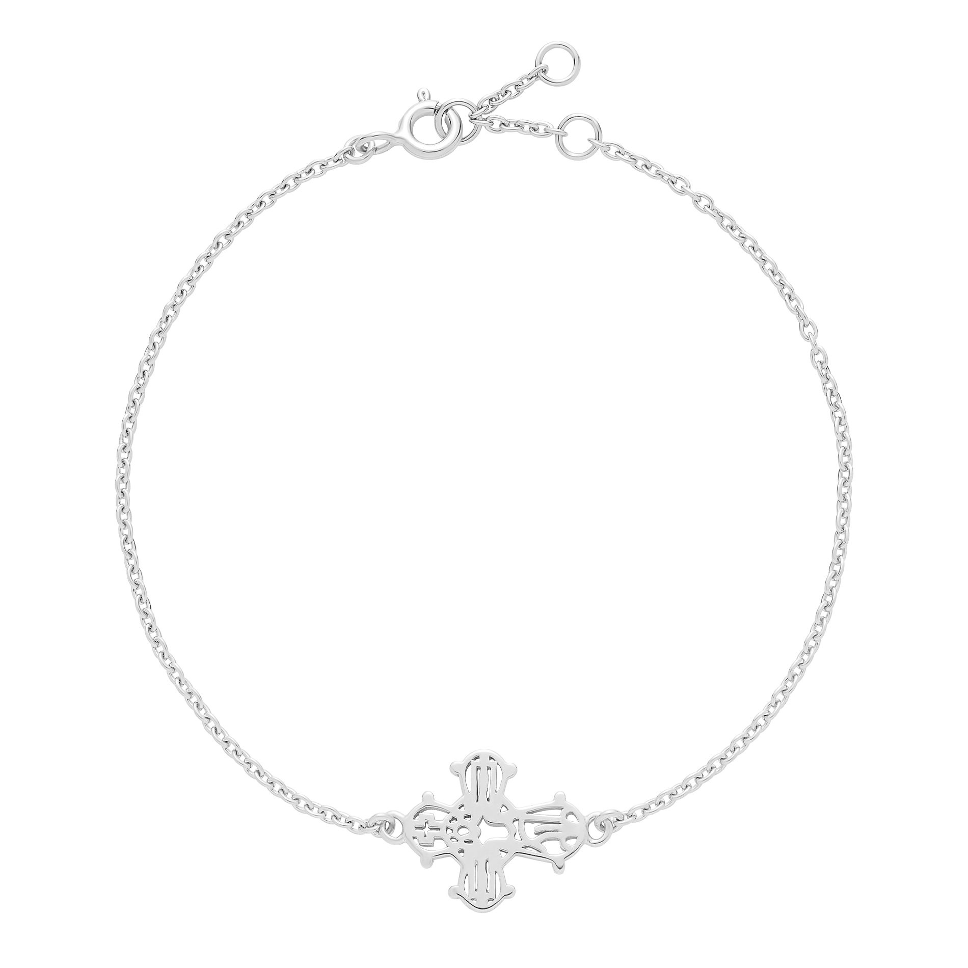 Lund Copenhagen armbånd i sterling sølv med åbent Dagmarkors 14x12 mm