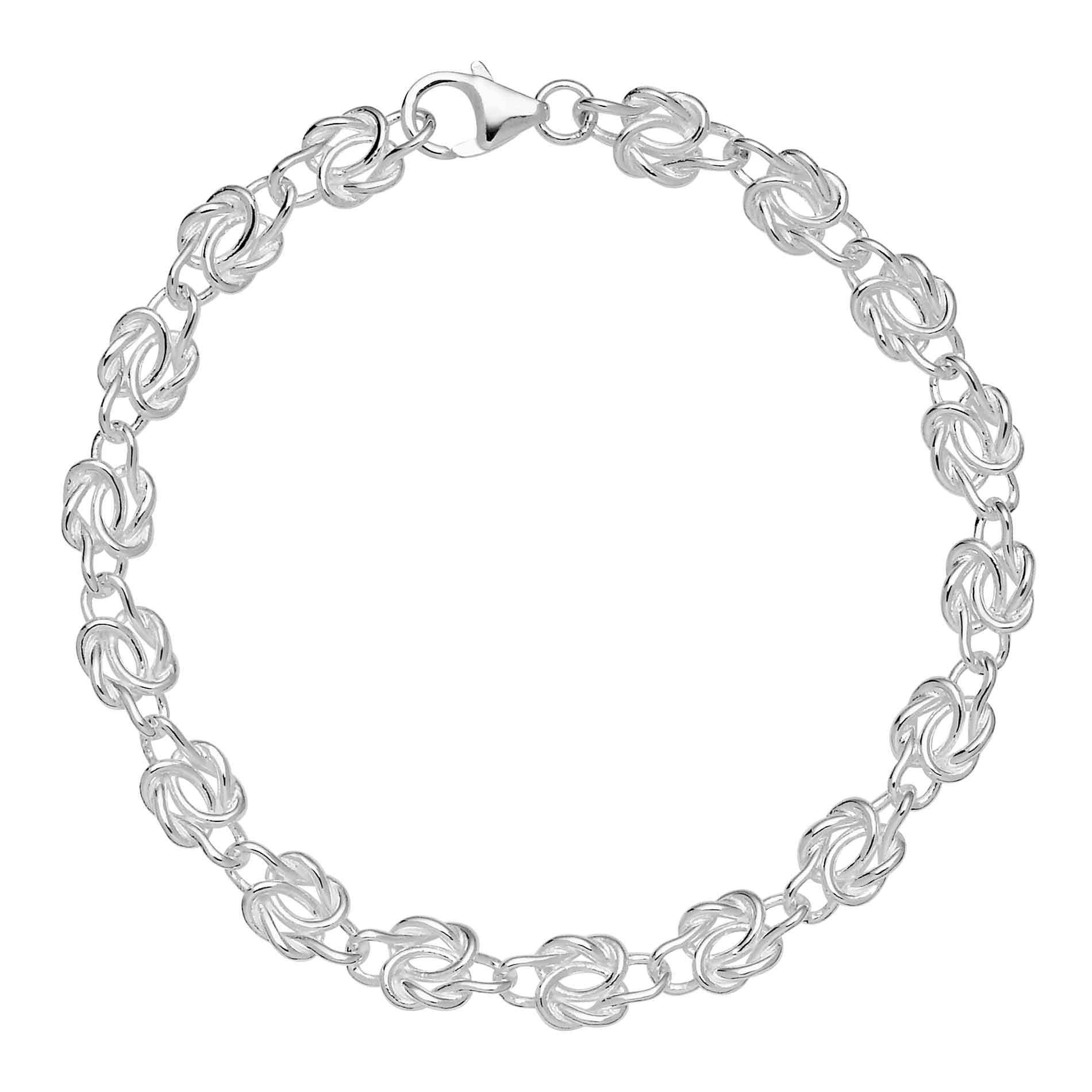 Lund Copenhagen armbånd i 925 sterling sølv med snoede knudeled på 6 mm og længde på 18,5 cm