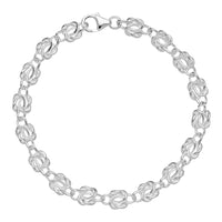 Lund Copenhagen armbånd i 925 sterling sølv med snoede knudeled på 6 mm og længde på 18,5 cm