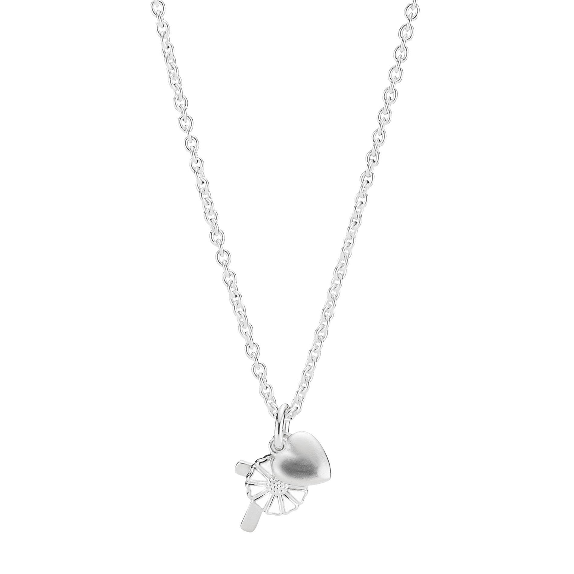 Sølv halskæde fra Lund Copenhagen med tro, håb og kærlighed