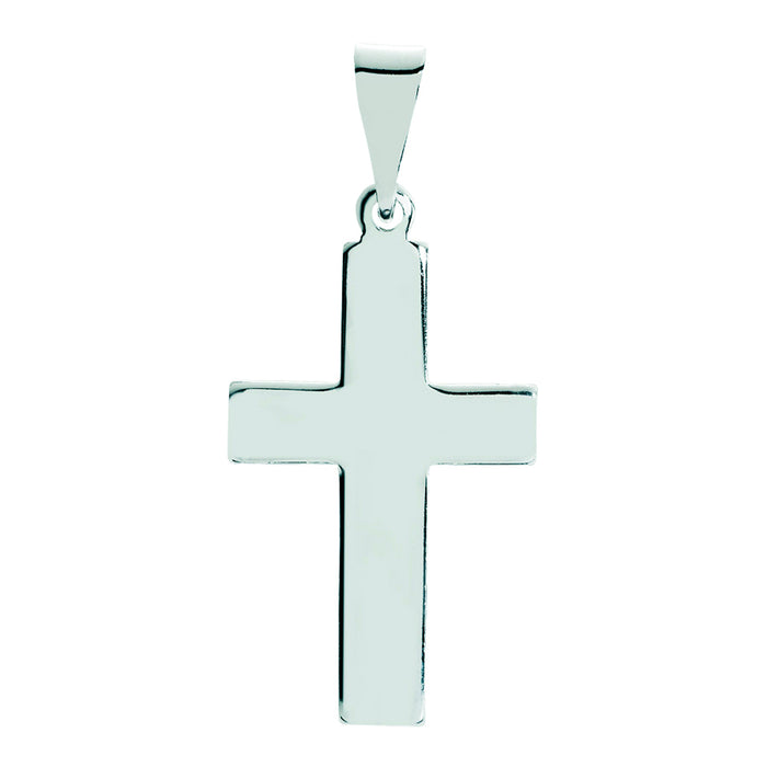 Lund Copenhagen bredt glat kors vedhæng 25x16 mm i 925 sterling sølv