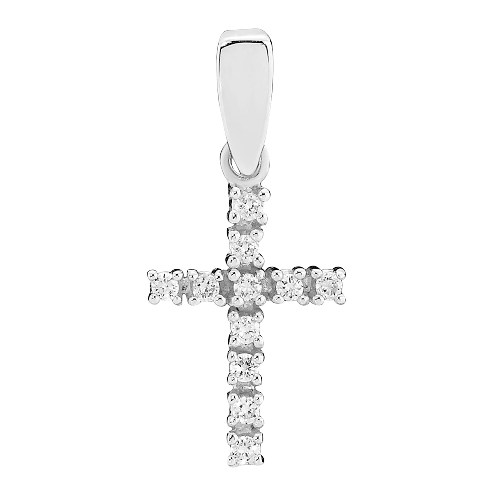 Lund Copenhagen kors vedhæng i 925 sterling sølv 13x9 mm med zirkonia