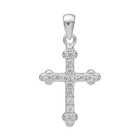 Lund Copenhagen kors vedhæng i sterling sølv med zirkonia 18x13 mm