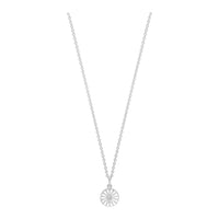 Lund Copenhagen Marguerit halskæde 11 mm i 925 sterlingsølv med hvid emalje og justerbar længde på 45-48 cm