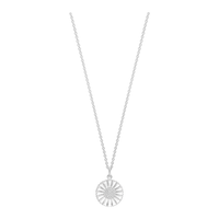 Lund Copenhagen Marguerit halskæde 18 mm i sterling sølv med hvid emalje