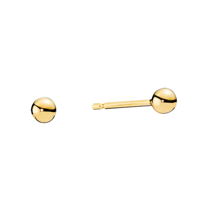Lund Copenhagen ørestikker kugle 3 mm i 14 karat guld
