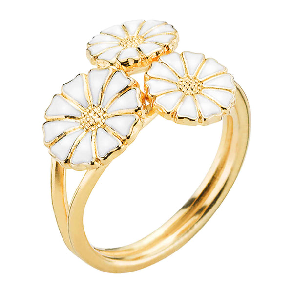 Forgyldt ring fra Lund Copenhagen med margueritter