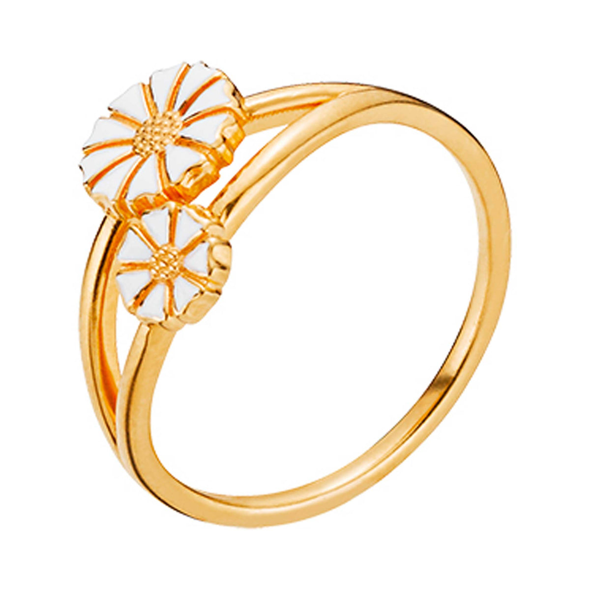 Lund Copenhagen Marguerit ring 1x5 mm/1x7,5 mm i forgyldt