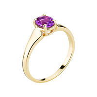 Lund Copenhagen ring i 8 kt. guld med oval ametyst 7 x 5 mm