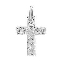 Lund Copenhagen rustikt kors vedhæng i sterling sølv 17x12 mm