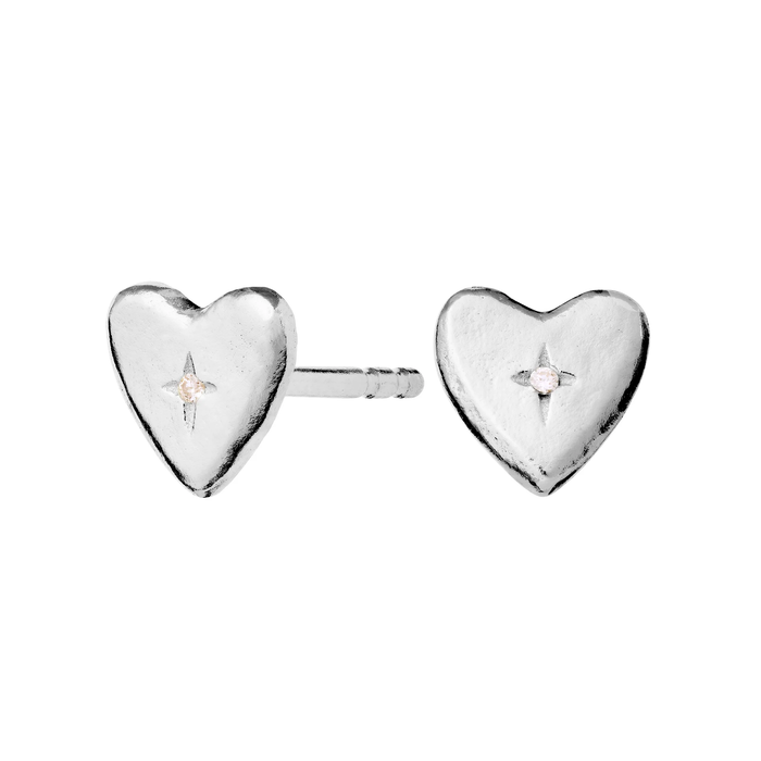 Maanesten Tutu ørestikker i genanvendt sterlingsølv med hvid zirkonia