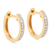 Packshot af Madrid creoler i 14 kt. guld med diamanter