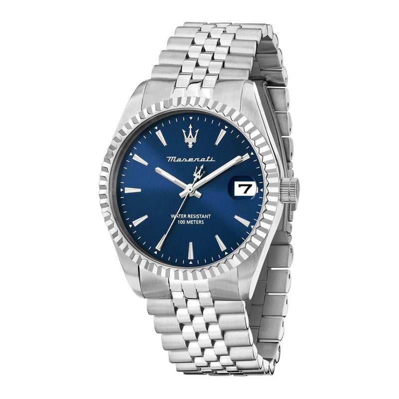Maserati Competizione herreur 41 mm R8853100056 med blå skive og stållænke