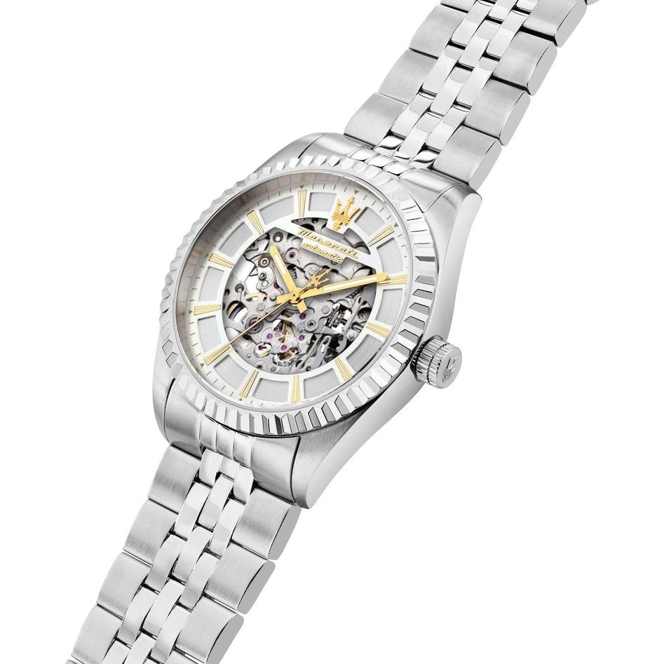 Maserati Competizione Automatic R8823100007 set fra vinkel med riflet lynette og guldfarvede visere