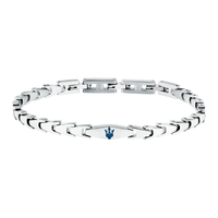Maserati herrearmbånd profil med polerede stålled og blå detalje