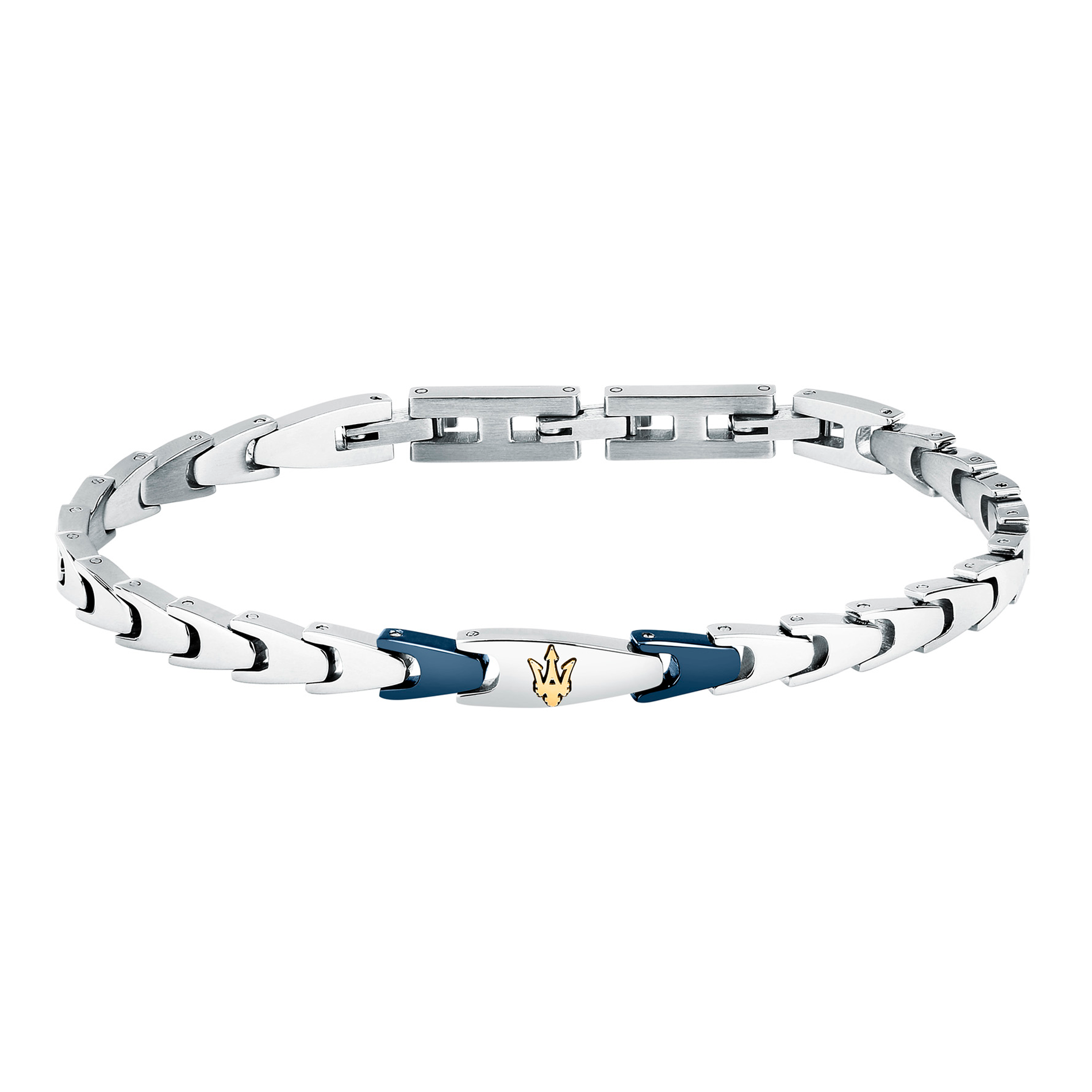 Maserati ikon herrearmbånd i rustfrit stål med trident detalje