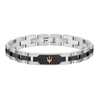 Maserati ikon armbånd i profil med strukturerede sorte elementer