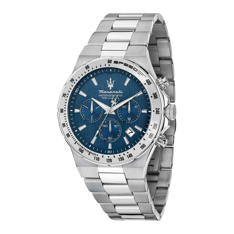 Maserati Sfida kronograf 41 mm R8873640029 med blå skive og stållænke