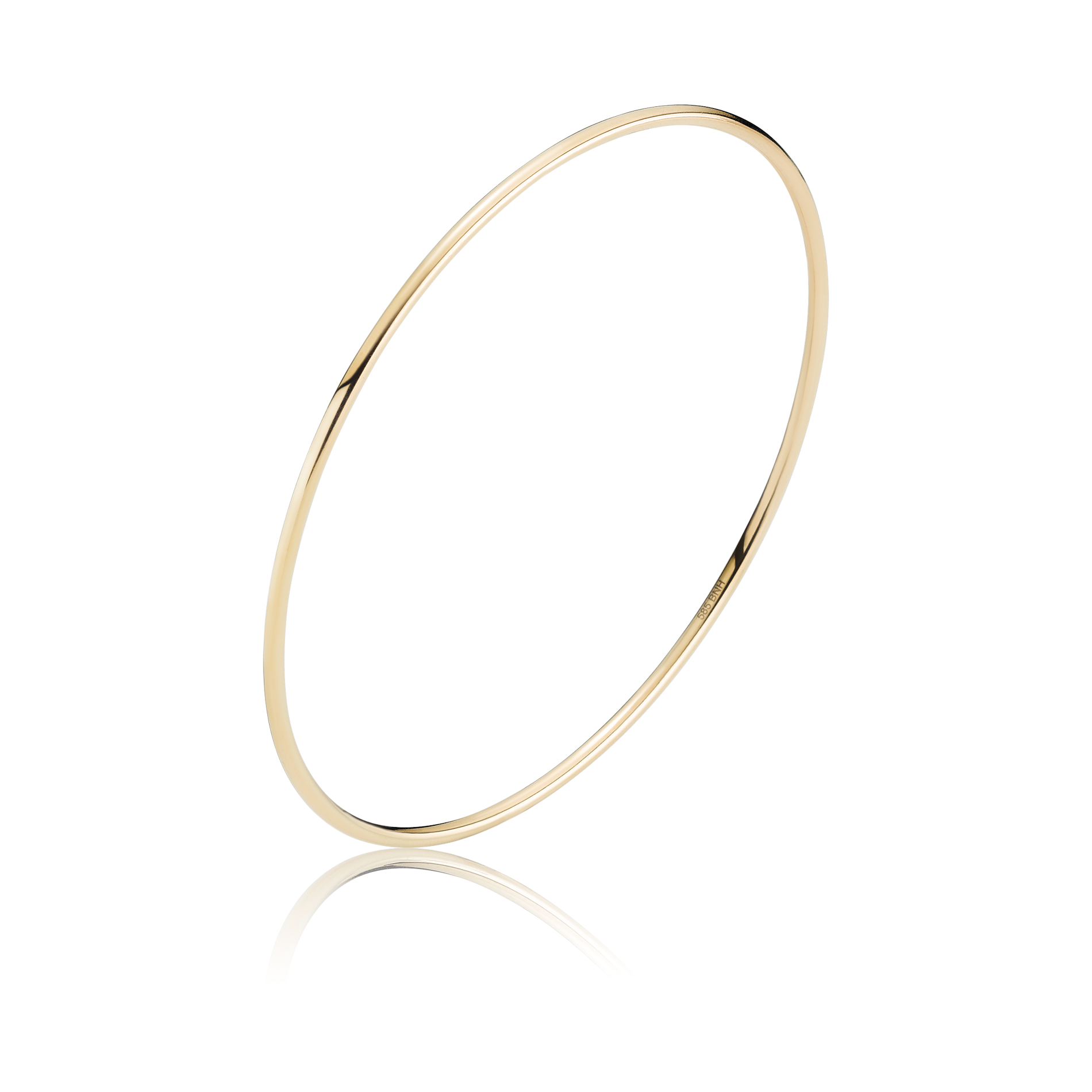 Massiv armring i 8 karat guld 6,0 cm med poleret overflade