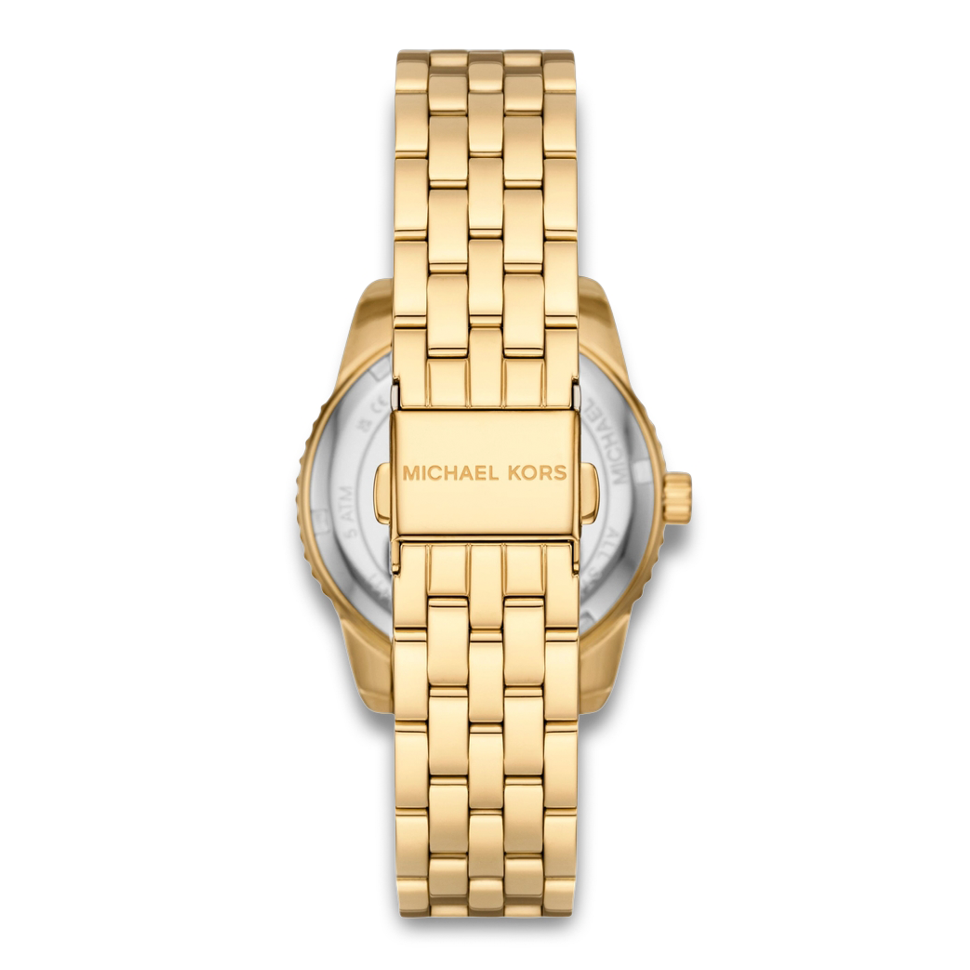 Bagside af Michael Kors Bryant MK7540 med guldfarvet stållænke.