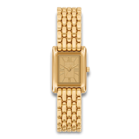 Michael Kors Essex dameur 20 mm i guldfarvet stål med rektangulær urskive.