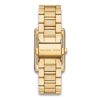Bagside af Michael Kors Essex MK4904 med guldfarvet stållænke.