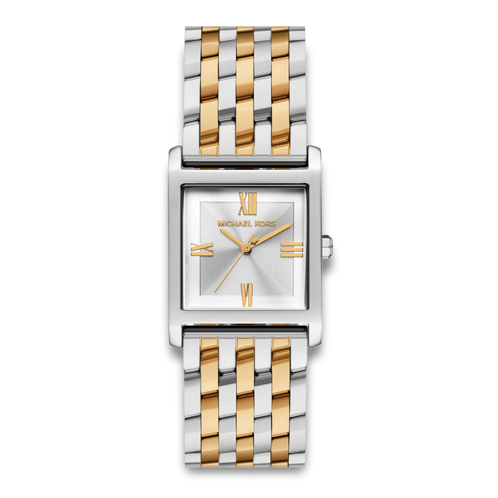 Michael Kors Georgie dameur 27 mm i tofarvet rustfrit stål med sølvfarvet urskive.