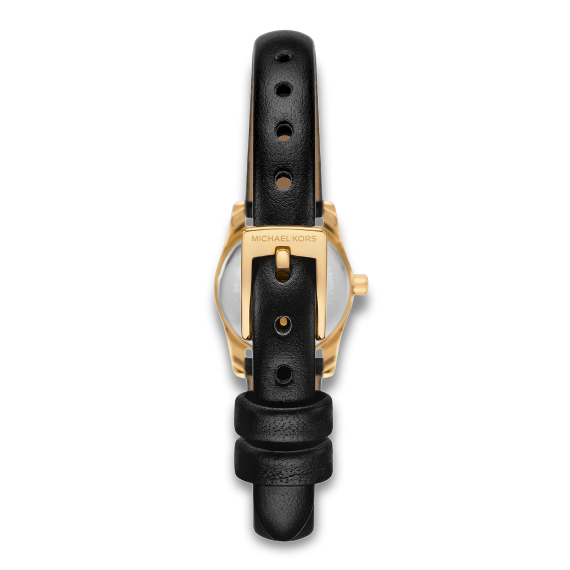 Bagside af Michael Kors Lexington MK4901 med sort læderrem.