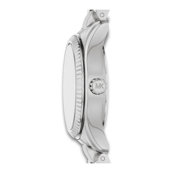 Sideprofil af Michael Kors Lexington MK4996 med riflet lynette.