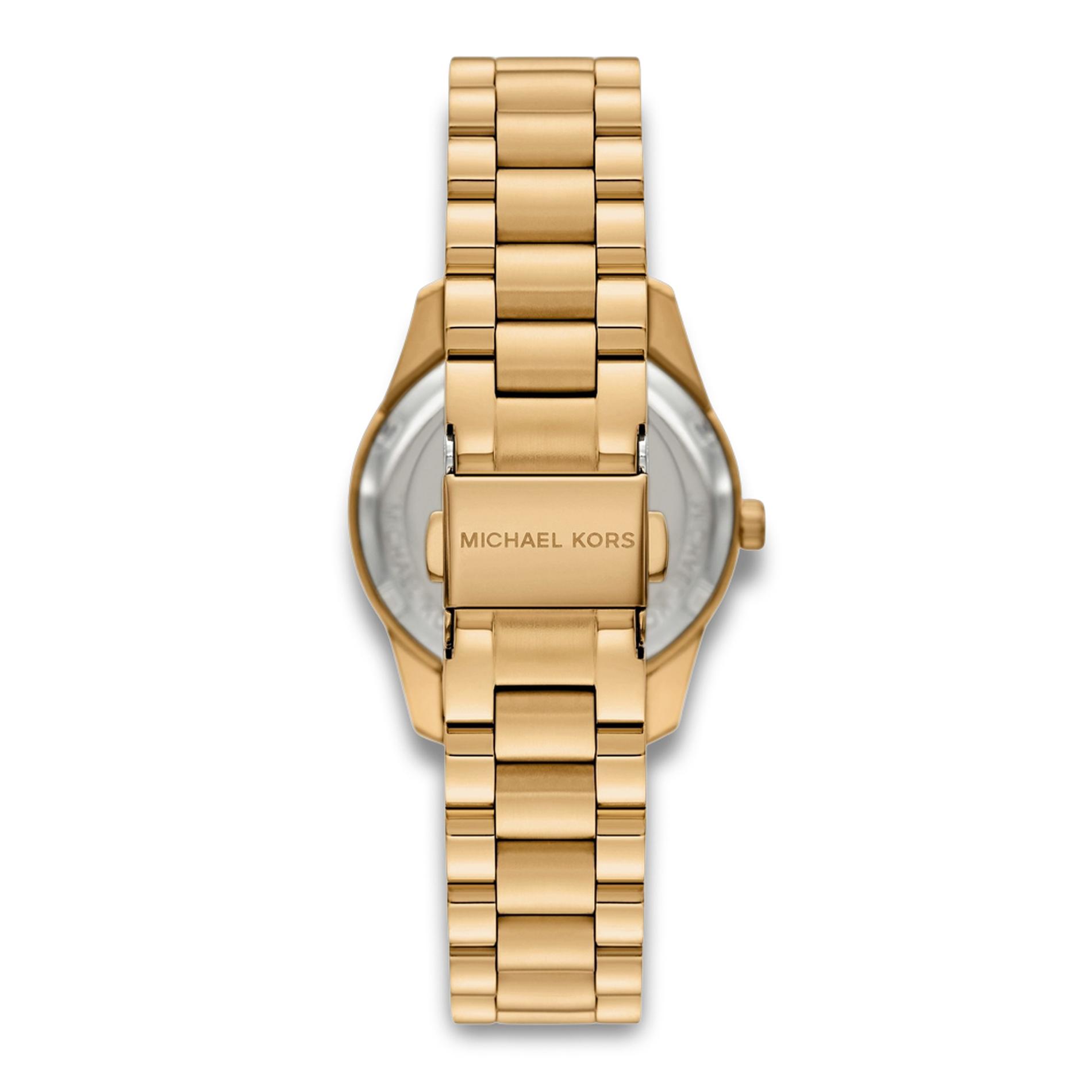Bagside af Michael Kors Lexington MK4924 med guldfarvet stållænke.