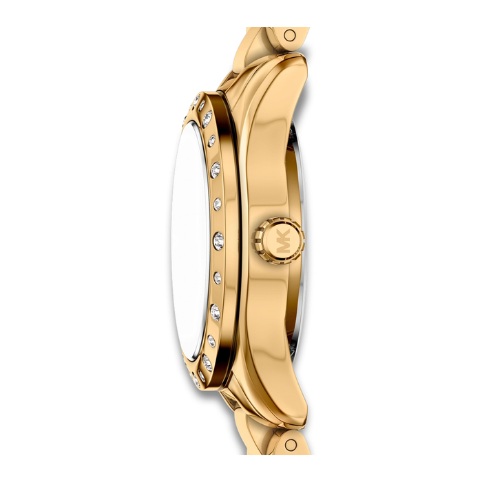 Sideprofil af Michael Kors Lexington Set MK4992SET med krystalbesat lynette.