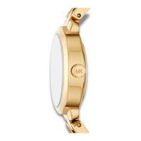Sideprofil af Michael Kors Maude MK4955 i guldfarvet rustfrit stål.