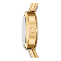 Sideprofil af Michael Kors Maude MK7593 med oval urkasse og guldfarvet finish.