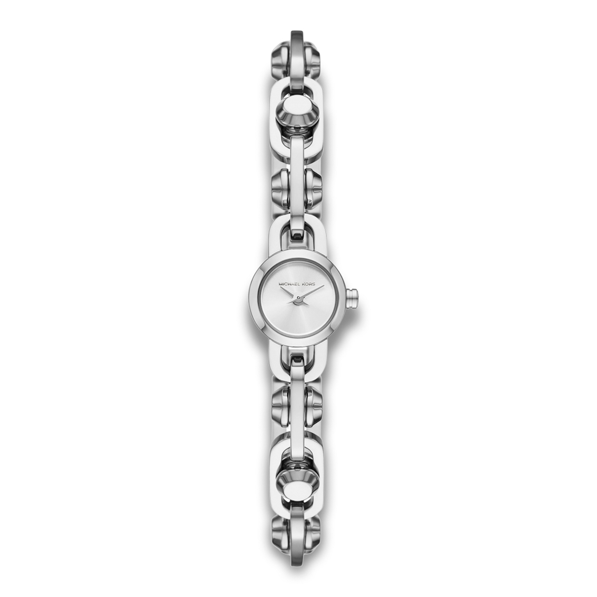 Michael Kors MK Astor Link dameur i sølvfarvet rustfrit stål.