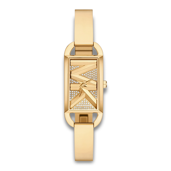 Michael Kors MK Empire dameur i guldfarvet stål med dekorativ urskive.