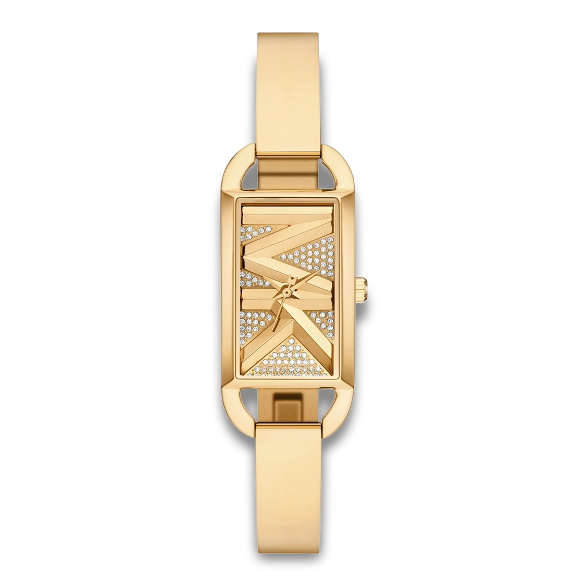 Michael Kors MK Empire dameur i guldfarvet stål med dekorativ urskive.